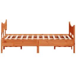 Berkfield Home Bed Frame without Mattress Wax Brown 140x190 cm Solid Wood Pine - thumbnail 5