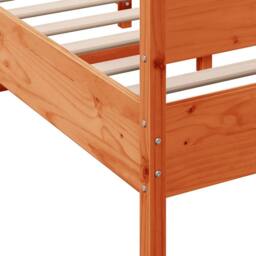 Berkfield Home Bed Frame without Mattress Wax Brown 140x190 cm Solid Wood Pine - thumbnail 7