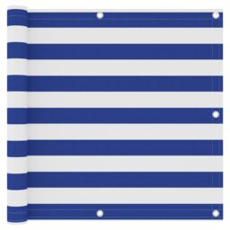 Berkfield Home Balcony Screen White & Blue 90x600 cm Oxford Fabric - thumbnail 1