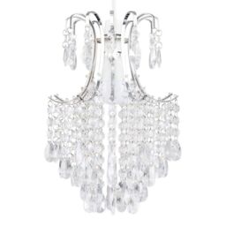 ValueLights Donah Silver Ceiling Pendant Droplets Shade - thumbnail 1