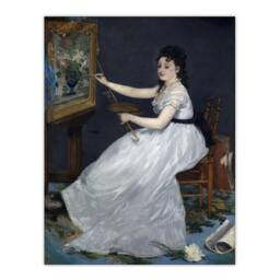 Artery8 Edouard Manet Framed Wall Art Print Portrait of Painter Eva Gonzales in Blue - Size: A4 - thumbnail 3