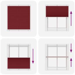 Berkfield Home Pleated Blind Bordeaux Red 115x150 cm Fabric Width 114.4 cm Polyester - thumbnail 5