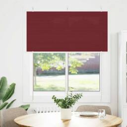Berkfield Home Pleated Blind Bordeaux Red 115x150 cm Fabric Width 114.4 cm Polyester - thumbnail 3
