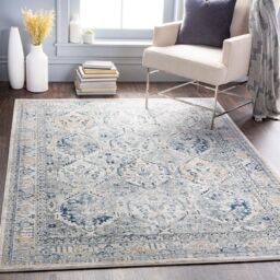 Livabliss Jolie Vintage Grey Blue Ivory Brown Traditional Boho Living Dining Bedroom Rug in Light Grey - Size: 120 cm x 170 cm - thumbnail 6