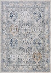 Livabliss Jolie Vintage Grey Blue Ivory Brown Traditional Boho Living Dining Bedroom Rug in Light Grey - Size: 120 cm x 170 cm - thumbnail 2