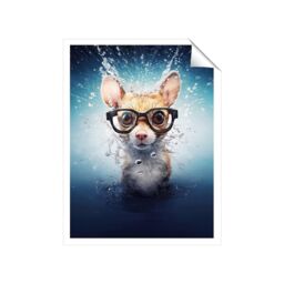 "Warren Reed - Designer Splashart Doormouse With Glasses Unframed Art Print - Size: W24"" x H36""" - thumbnail 1
