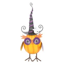 Something Different Metal Owl & Ghost Ornament in Orange - thumbnail 1