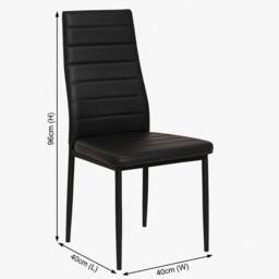 KOSY KOALA Dining Table Set With 4 Black Faux Leather Chairs Modern Kitchen Dining Room Furniture in Brown - thumbnail 4