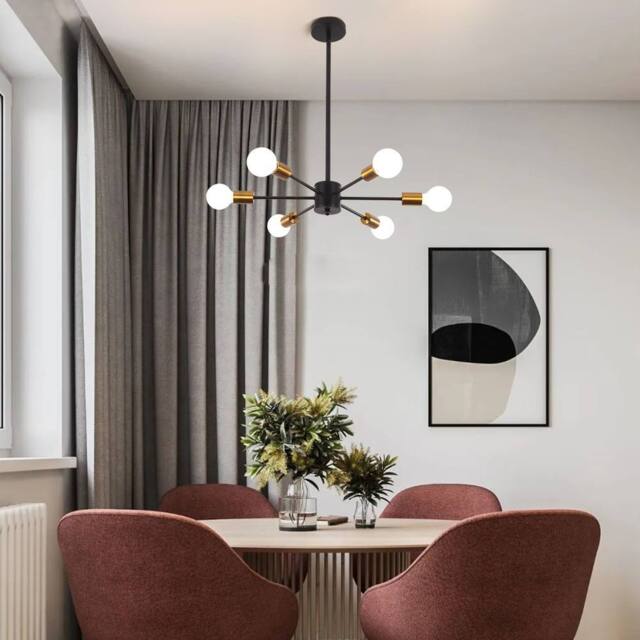 NIVOR 6 - Light Dimmable Sputnik Sphere Chandelier in Gold - image 1