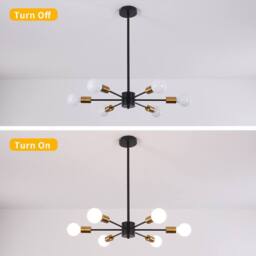 NIVOR 6 - Light Dimmable Sputnik Sphere Chandelier in Gold - thumbnail 3