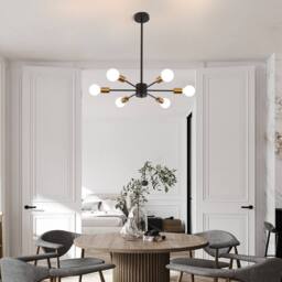 NIVOR 6 - Light Dimmable Sputnik Sphere Chandelier in Gold - thumbnail 5