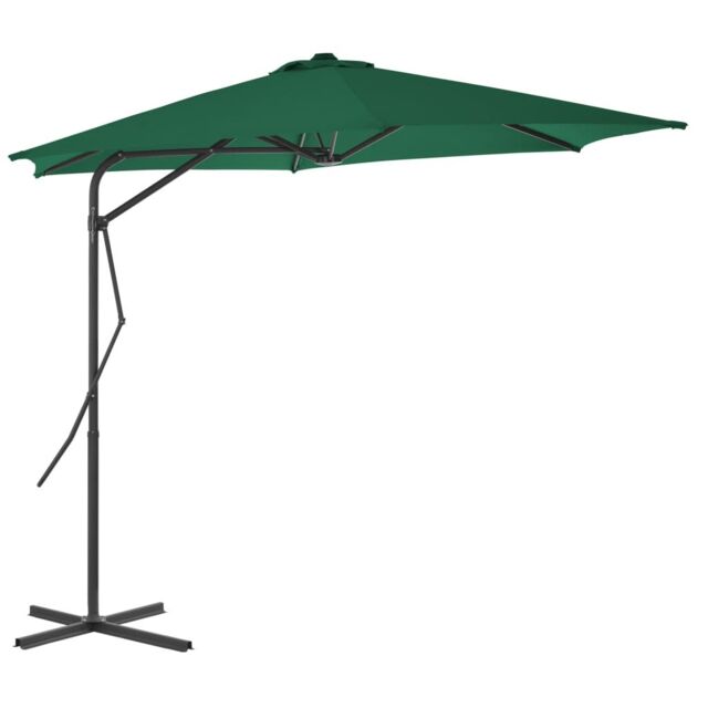 Berkfield Home Outdoor Parasol with Steel Pole 300 cm Green - image 1