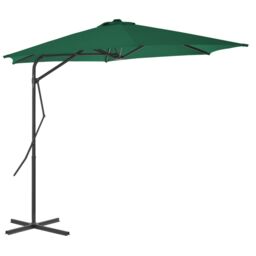 Berkfield Home Outdoor Parasol with Steel Pole 300 cm Green - thumbnail 1