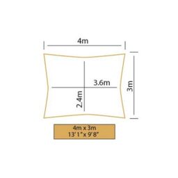 Primrose 4m x 3m Waterproof Patio Sun Shade Sail Canopy 98% UV Block Free Rope in Pale Blue - thumbnail 6