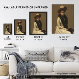 "Artery8 Artists Niece Sonia Portrait Latour Wall Art Poster Print in Brown - Size: W18"" x H24""" - thumbnail 3