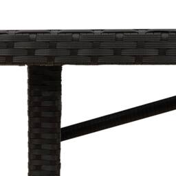 Berkfield Home Garden Table with Acacia Wood Top Black 190x80x74 cm Poly Rattan - Size: 190 x 80 x 74 cm - thumbnail 9