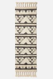 Homescapes Kota Black & Grey Kilim Runner Wool Rug 66 x 200 cm - Size: 66 cm x 200 cm - thumbnail 2
