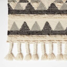 Homescapes Kota Black & Grey Kilim Runner Wool Rug 66 x 200 cm - Size: 66 cm x 200 cm - thumbnail 3