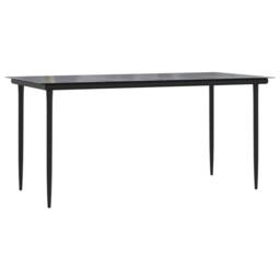 Berkfield Home Decorative 5 Piece Garden Dining Set Black PVC Rattan - thumbnail 7