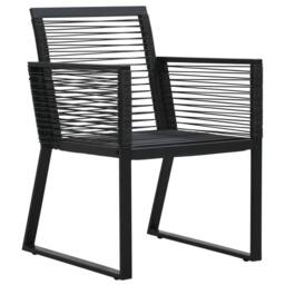 Berkfield Home Decorative 5 Piece Garden Dining Set Black PVC Rattan - thumbnail 5