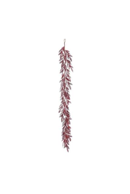 KDMD Glitter Leaf Garland - Red 183cm - image 1