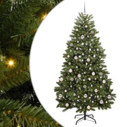 Berkfield Home Elegant Artificial Christmas Tree with Stand Green 210 cm PVC and - thumbnail 3