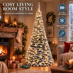 Shatchi 6FT Pre-Lit Green Pop Up Artificial Christmas Tree with Warm White LEDs & Metal Stand - thumbnail 7