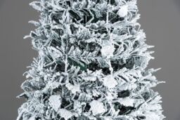 Shatchi Prelit Holly Flock Pop up Christmas Tree Xmas Home Indoor LED Warm White Lights Baubles Decorations Battery Operated, 6Ft - thumbnail 3
