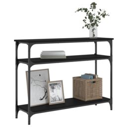 Berkfield Home Console Table Black 100x29x75 cm Engineered Wood - Size: 100 x 29 x 75 cm - thumbnail 3