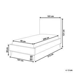 Wyld and Coco Off-White Velvet EU Single Bed 3ft Honeycomb Headboard in White - thumbnail 4