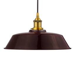 SE Home Burgundy Red Chancery Pendant Light - Antique Gold - Black Round