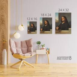 "Artery8 Giorgione Portrait of a Venetian Gentleman Canvas Wall Art Print in Grey - Size: W12"" x H16""" - thumbnail 4