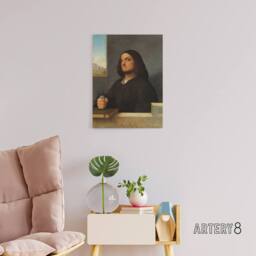 "Artery8 Giorgione Portrait of a Venetian Gentleman Canvas Wall Art Print in Grey - Size: W12"" x H16""" - thumbnail 3