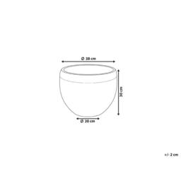 Wyld and Coco White Fibre Clay Plant Pot 38 x 38 x 30 cm Round - Weather Resistant - thumbnail 3