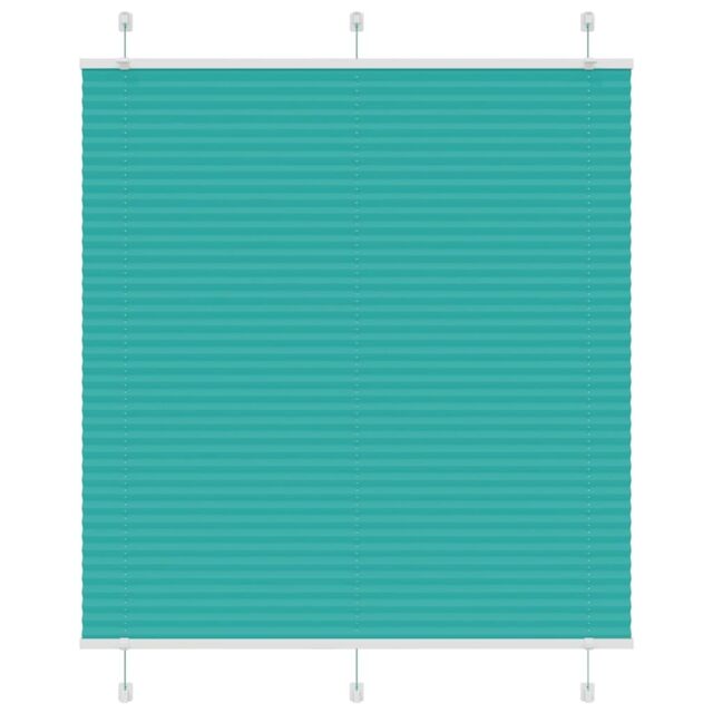 Berkfield Home Pleated Blind Petrol Green 115x150 cm Fabric Width 114.4 cm Polyester - image 1