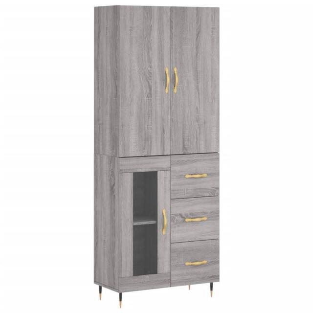 Berkfield Home Highboard Grey Sonoma 69.5x34x180 cm Engineered Wood - image 1