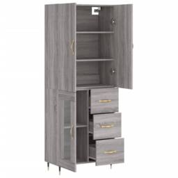 Berkfield Home Highboard Grey Sonoma 69.5x34x180 cm Engineered Wood - thumbnail 4