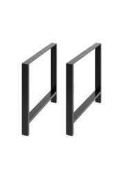 Living and Home 2Pcs Black H-shaped Anti-Slip Metal Table Legs Furniture Replacement Legs for DiningTable, Desks and Workbenches, 75cm(W) x 71cm(H) - thumbnail 3