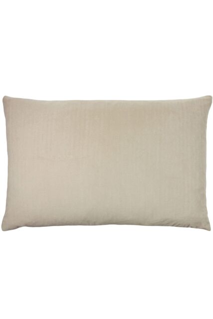 Furn Contra Soft Velvet Contrast Coloured Reverse Cushion in Natural - Size: 40 cm x 60 cm - image 1