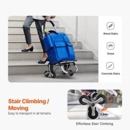 SPETLEK Stair Climbing Cart Foldable Shopping Cart in Blue - thumbnail 3