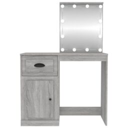 Berkfield Home Dressing Table with LED Grey Sonona 90x50x132.5 cm Engineered Wood - thumbnail 6