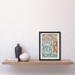 Artery8 Maurice Pillard Verneuil Framed Wall Art Daffodil Floral Patterns in Blue - Size: A4 - thumbnail 2