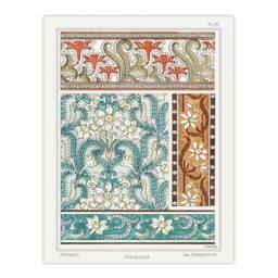 Artery8 Maurice Pillard Verneuil Framed Wall Art Daffodil Floral Patterns in Blue - Size: A4 - thumbnail 3