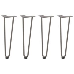 Berkfield Home Hairpin Table Legs 4 pcs Natural Steel 42 cm Solid Steel in Brown - thumbnail 2