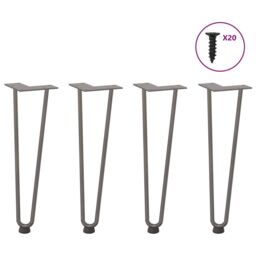 Berkfield Home Hairpin Table Legs 4 pcs Natural Steel 42 cm Solid Steel in Brown