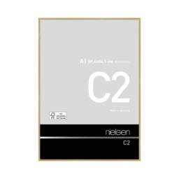 nielsen C2 Aluminium Picture Frame A1 - Float Glass & Push/Turn Clips in Gold