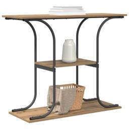 Berkfield Home Modern Console Table Artisan oak 101 x 35 x 80.5 cm Engineered wood in Brown