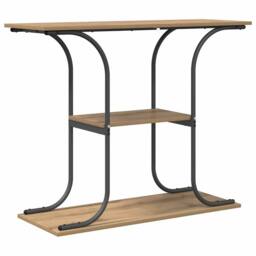 Berkfield Home Modern Console Table Artisan oak 101 x 35 x 80.5 cm Engineered wood in Brown - thumbnail 7