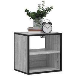 Berkfield Home Wall-mounted Bedside Cabinet Grey Sonoma 40x31x39.5 cm - thumbnail 4