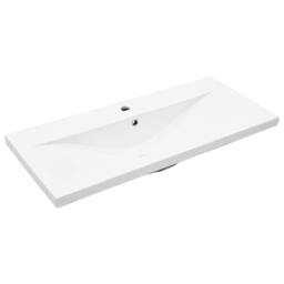 Berkfield Home Modern Bathroom Sink Cabinet with Built-in Basin Black Oak Engine - thumbnail 5